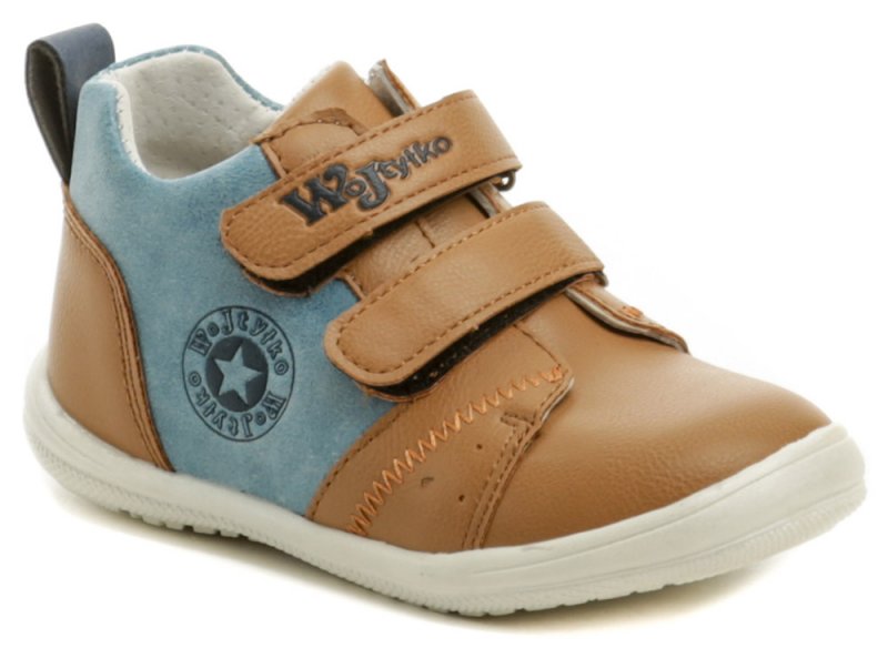 Wojtylko 2T9009 hnedo modrej detské poltopánky | ARNO-obuv.sk - obuv s tradíciou