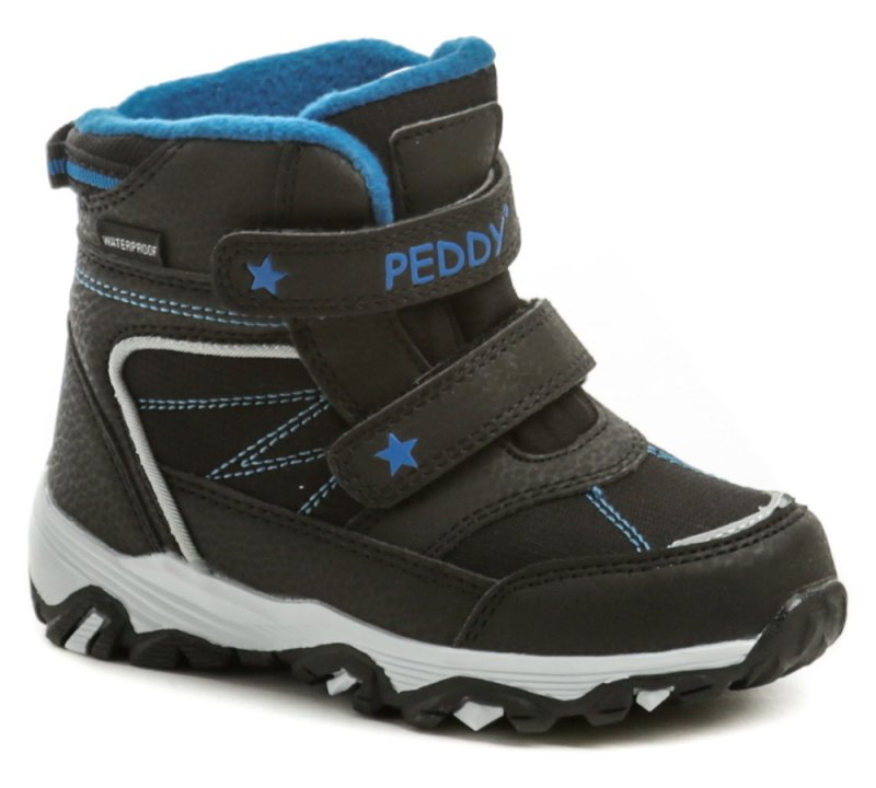 Peddy P3-631-37-10 čierno modré detské zimné topánky | ARNO-obuv.sk - obuv s tradíciou