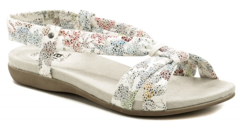 Jana 8-28164-24 biele kvetované dámske sandále šírka H | ARNO-obuv.sk - obuv s tradíciou