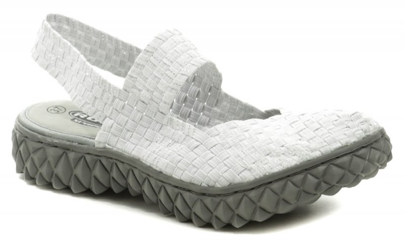 Rock Spring OVER SANDAL bielo strieborná  dámska obuv z gumičiek | ARNO-obuv.sk - obuv s tradíciou