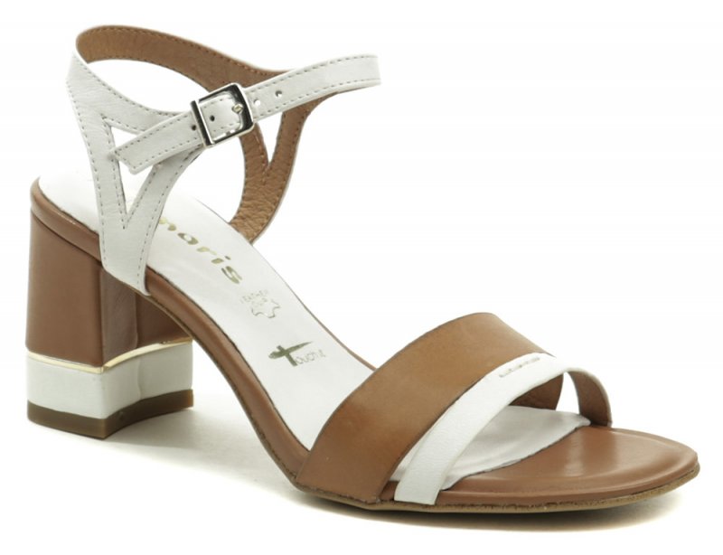 Tamaris 1-28033-24 bielo hnedé dámske sandále | ARNO-obuv.sk - obuv s tradíciou