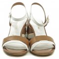 Tamaris 1-28033-24 bielo hnedé dámske sandále | ARNO-obuv.sk - obuv s tradíciou
