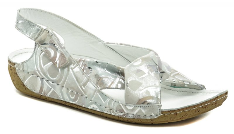 Karyoka 2024-660 strieborné dámske nadmerné sandále na kline | ARNO-obuv.sk - obuv s tradíciou