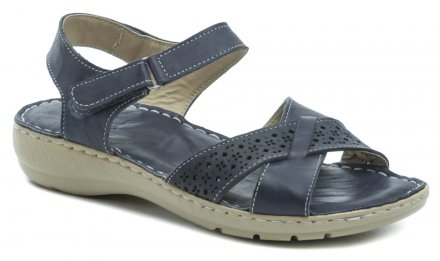 Dámska letná vychádzková obuv typu sandále so zapínaním na suchý zips. Obuv je vyrobená z pravej prírodnej kože.