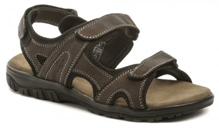 Pánska letná kožená vychádzková obuv typu sandále, vyrobená z pravej prírodnej kože.