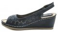 T.Sokolski modré dámske sandále na kline Six L20-05 | ARNO-obuv.sk - obuv s tradíciou