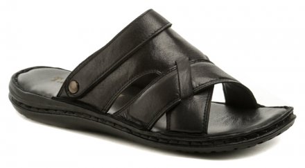 Pánska letná kožená vychádzková obuv typu sandále, vyrobená z pravej prírodnej kože. Vďaka otočnému pätnému pásku môžete mať zo sandálov ihneď nazúvaky.