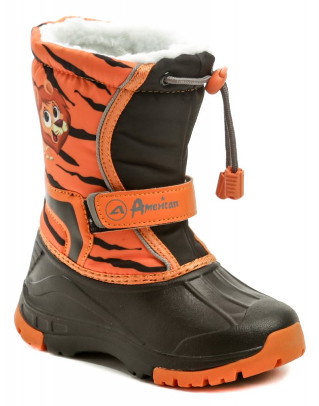 American Club CL07-19 čierno oranžové detské snehule | ARNO-obuv.sk - obuv s tradíciou