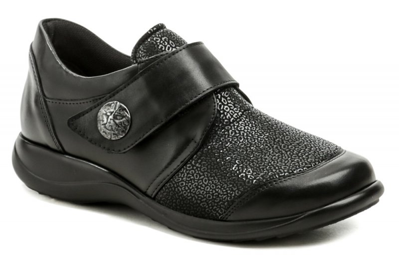 Axel AXCW128 čierne dámske poltopánky topánky šírka H | ARNO-obuv.sk - obuv s tradíciou