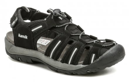 Pánska letná vychádzková a trekingové sandálová obuv, vyrobená z kombinácie syntetického a textilného materiálu.