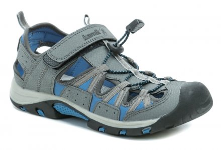 Letné vychádzková a trekingové sandálová obuv, vyrobená z kombinácie syntetického a textilného materiálu.