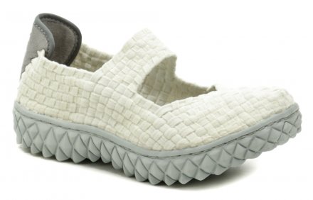 Originálna dámska letná vychádzková a rekreačná obuv z gumičiek Rock Spring na miernom kline. Obuv je vyrobená z textilného materiálu, ktorý je tvorený gumičkami.