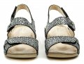 Amulet AM489 čierne strieborné dámske sandále | ARNO-obuv.sk - obuv s tradíciou