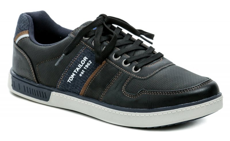 Tom Tailor 115410100 čierne pánske poltopánky | ARNO-obuv.sk - obuv s tradíciou