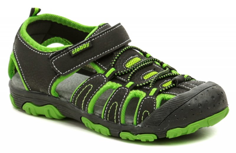 Slobby 152-0034-A1 čierno zelené sandále | ARNO-obuv.sk - obuv s tradíciou