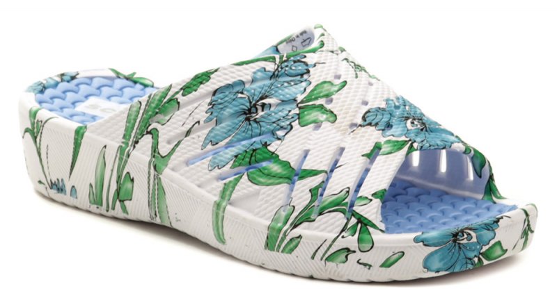 Scandi 280-0010-S1 bielo modré dámske plážovky | ARNO-obuv.sk - obuv s tradíciou