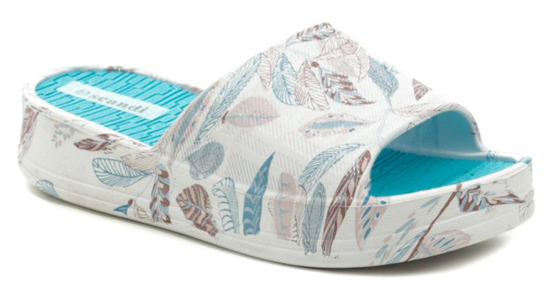 Scandi 280-0044-S1 bielo modré dámske plážovky | ARNO-obuv.sk - obuv s tradíciou