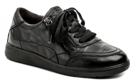 Dámska celoročná vychádzková obuv na šnurovanie a tiež na zips, vyrobená z pravej prírodnej kože.