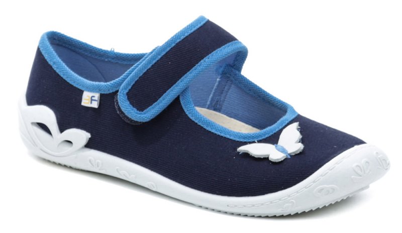 3F dievčenské modré balerínky motýľ 4A3-19 | ARNO-obuv.sk - obuv s tradíciou