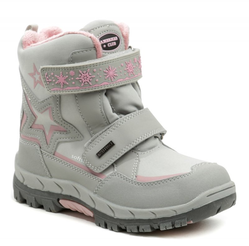 American Club HL45-20 šedo ružové detské zimné topánky | ARNO-obuv.sk - obuv s tradíciou