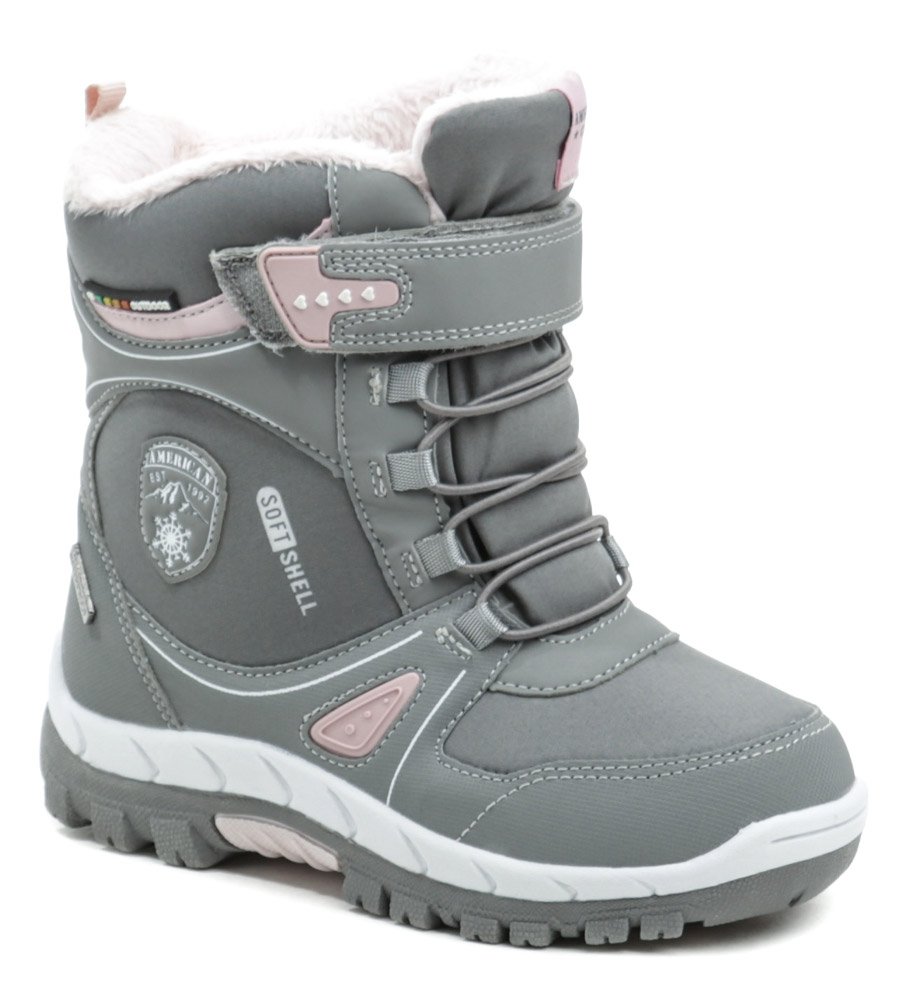 American Club RL-23-21 šedo ružové detské zimné topánky EUR 29