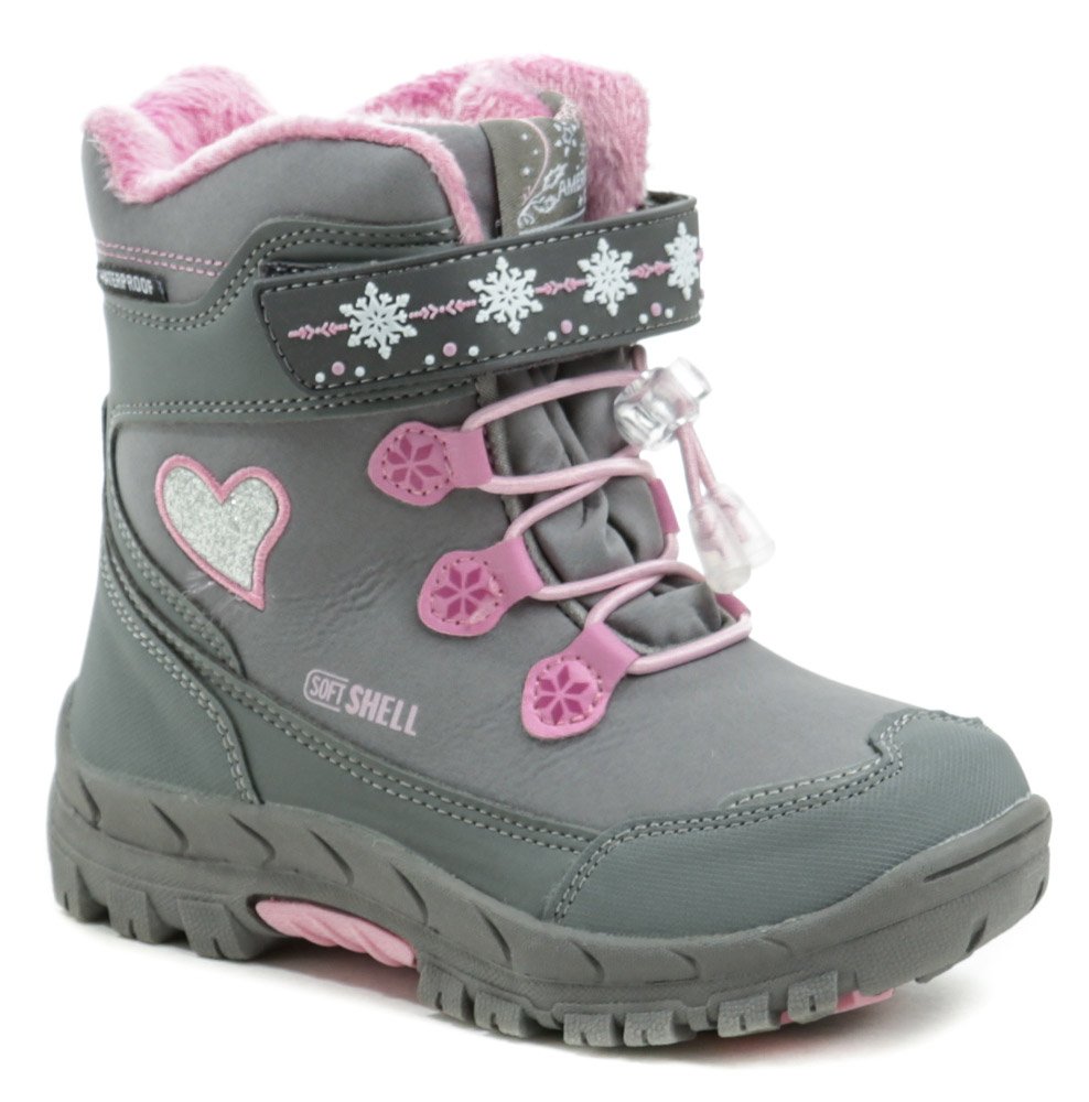 American Club HL-38-21 šedo ružové detské zimné topánky EUR 27