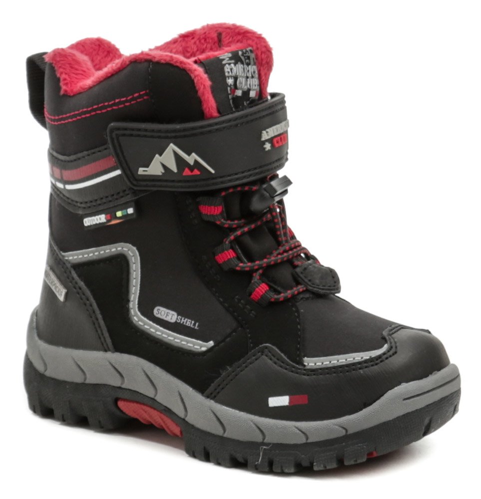 American Club HL-31-21 čierno červené detské zimné topánky EUR 26
