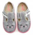 bar3Foot šedo ružová mačička dievčenské papuče 3BT13-5 | ARNO-obuv.sk - obuv s tradíciou