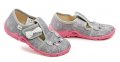 bar3Foot šedo ružová mačička dievčenské papuče 3BT13-5 | ARNO-obuv.sk - obuv s tradíciou