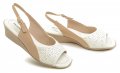 Piccadilly 153065-1 bielo béžové dámske sandále na kline | ARNO-obuv.sk - obuv s tradíciou
