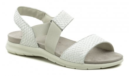 Dámska letná vychádzková sandálová obuv vyrobená z pravej prírodnej kože v kombinácii s textilným pružným materiálom.