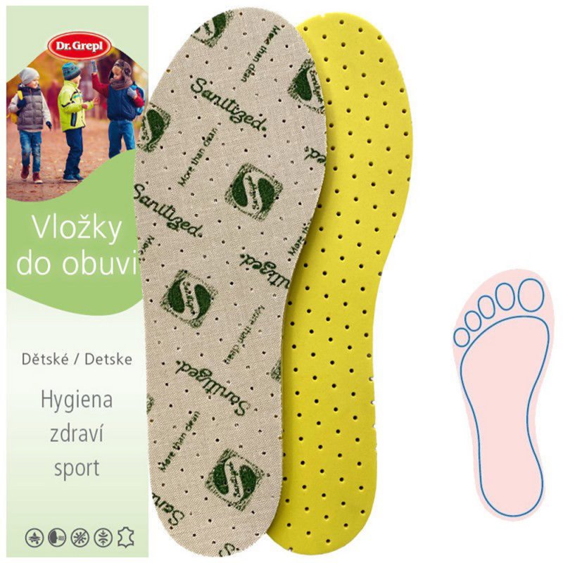 Dr. Grepl Detské vložky do bot žlté | ARNO-obuv.sk - obuv s tradíciou