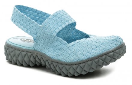 Originálna dámska letná vychádzková a rekreačná gumičková obuv Rock Spring, vyrobená z textilného materiálu, ktorý je tvorený gumičkami.