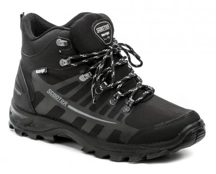 Celoročná členková trekingová obuv s membránou WATERTIGHT na šnurovanie šnúrkami, vyrobená z kombinácie syntetického a textilného materiálu.