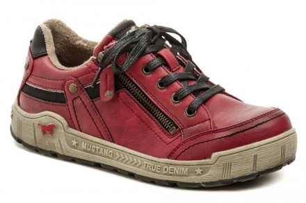 Dámska celoročná vychádzková obuv na šnurovanie aj zips, vyrobená zo syntetického materiálu imitujúceho kožu.