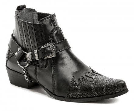 Pánska členková westernová obuv, vyrobená z pravej prírodnej kože.