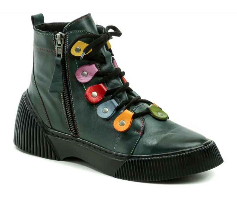 Karyoka 3121 tmavo zelené dámske zimné topánky | ARNO-obuv.sk - obuv s tradíciou